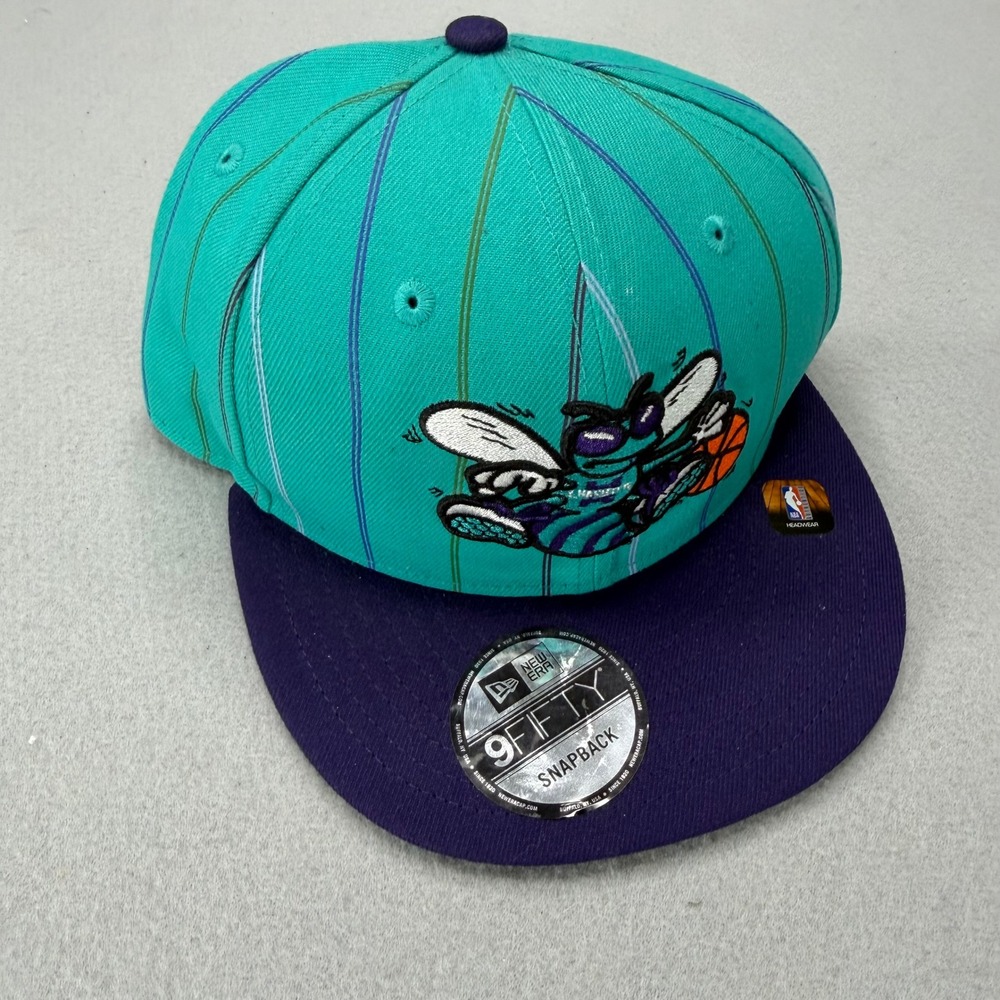 Men New Era Stripe Classic Charlotte Hornets NBA Basketball 9FIFTY Snapback Hat